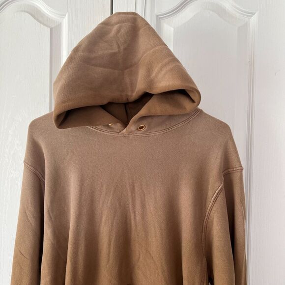NWT $310 Les Tien Heavyweight Hoodie Size Small Men Faded Brown Brushed Fleece - Picture 3 of 13